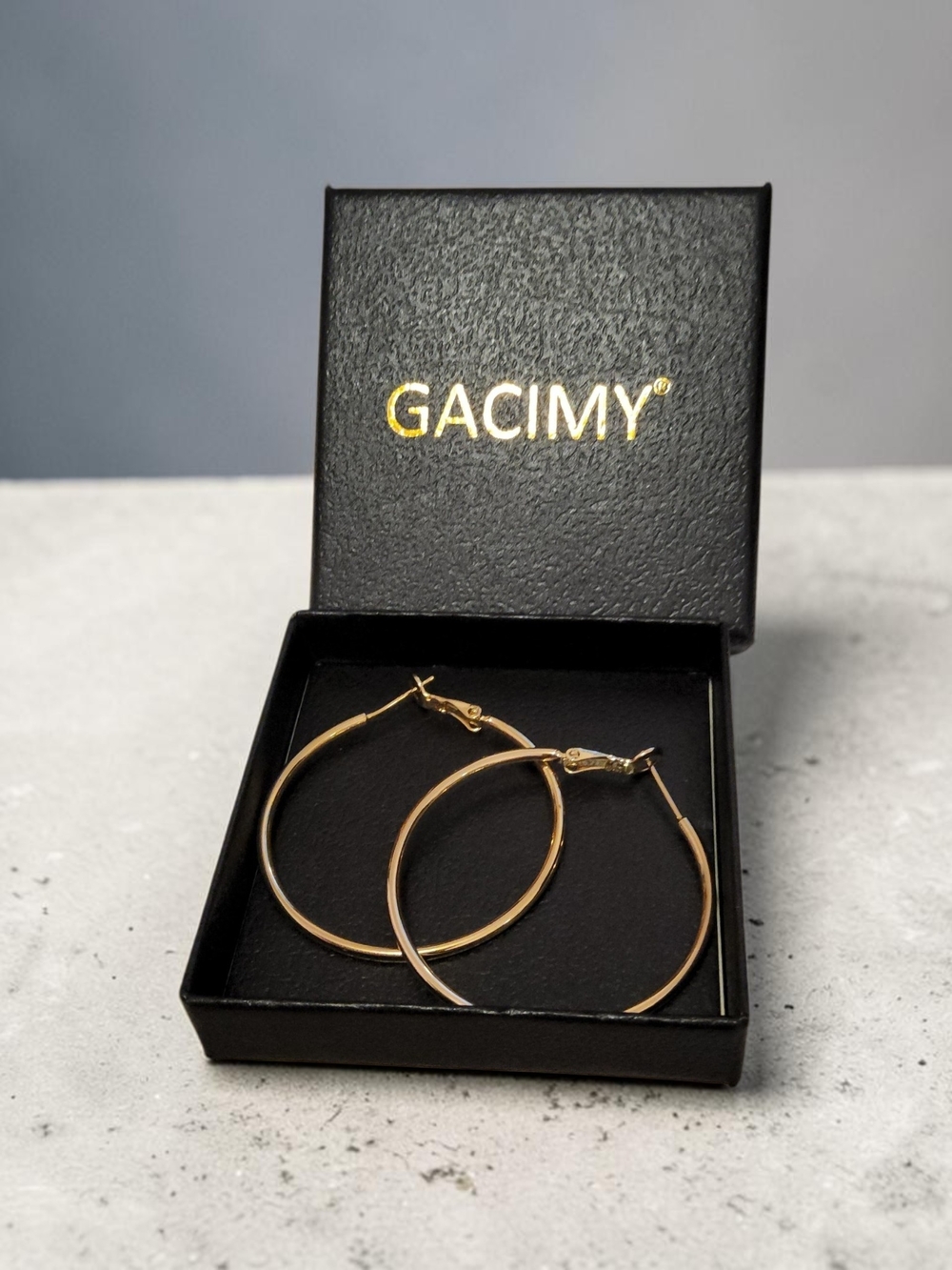 Gold Plated  Hoop Earrings — Polished Lightweight Women's Hoops - Picture 2 of 2